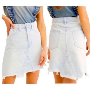 Free People - Tidal Wave Light Blue Denim Skirt NWT